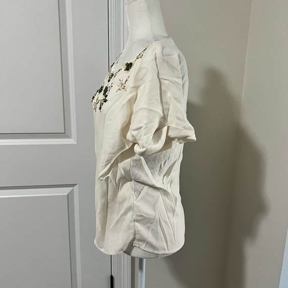 Banana Republic Jewel Neck Relaxed Short Sleeve Blouse - Picture 8 of 12